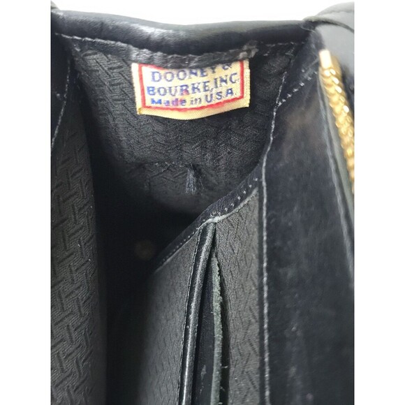 Vintage Dooney & Bourke Black All Weather Leather Made in USA Bag 90s Pebbled - Picture 7 of 9